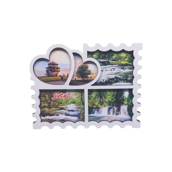 Drewniany magnes 2D znaczek N1