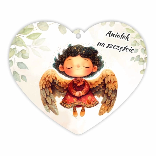 Zawieszka serce z aniołem MIX WZORÓW N2