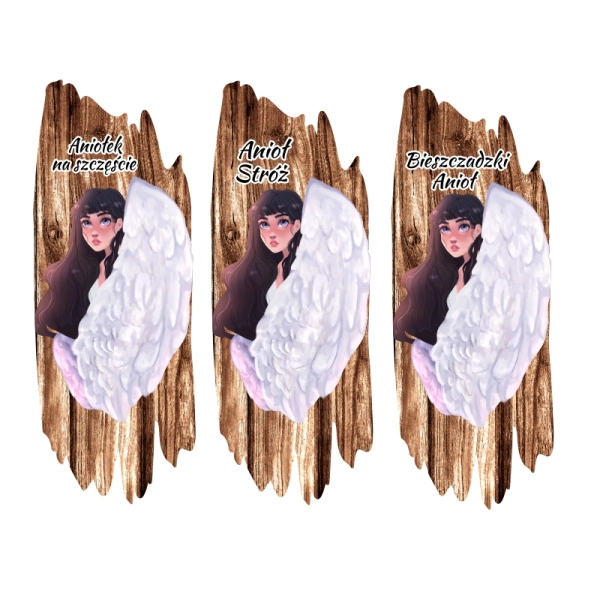 Drewniany magnes Aniołek- Drewno