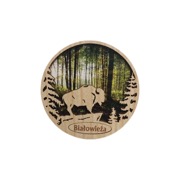 Drewniany magnes Ażurowy Żubr N1