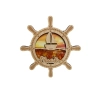 Drewniany magnes z Bursztynem - koło sterowe