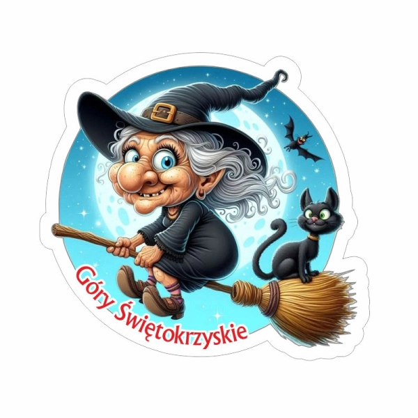 Drewniany magnes Czarownica kolor N1