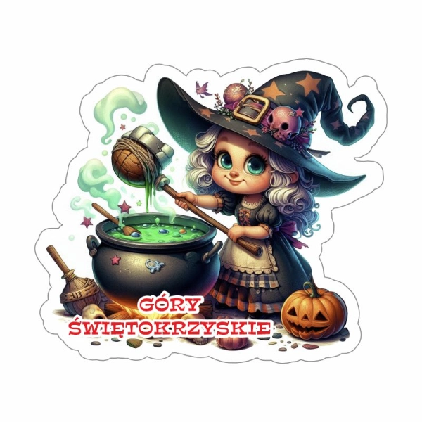 Drewniany magnes Czarownica kolor N10