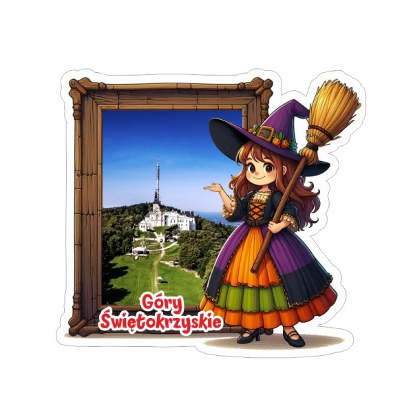 Drewniany magnes Czarownica kolor N16