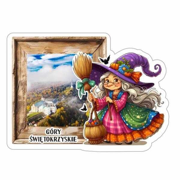 Drewniany magnes Czarownica kolor N17