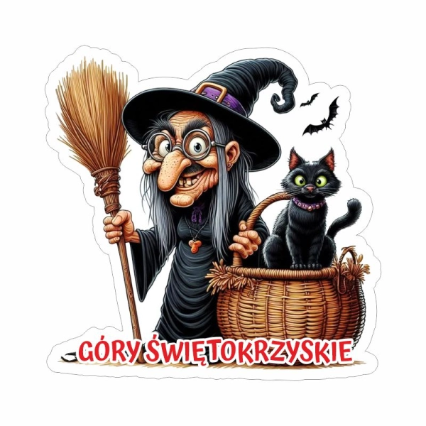 Drewniany magnes Czarownica kolor N2