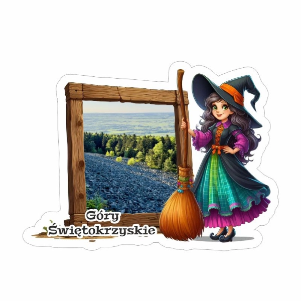 Drewniany magnes Czarownica kolor N20