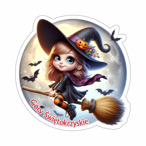 Drewniany magnes Czarownica kolor N3