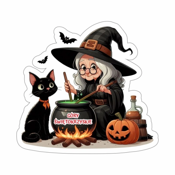 Drewniany magnes Czarownica kolor N5