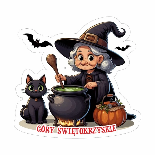 Drewniany magnes Czarownica kolor N6