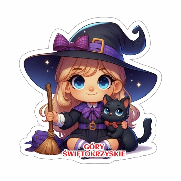 Drewniany magnes Czarownica kolor N8