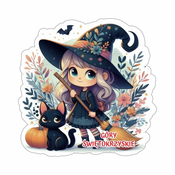 Drewniany magnes Czarownica kolor N9