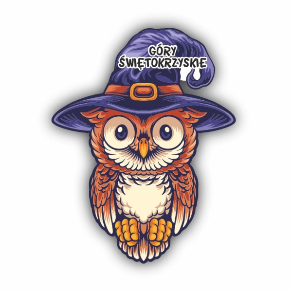 Magnes Sowa w kapeluszu