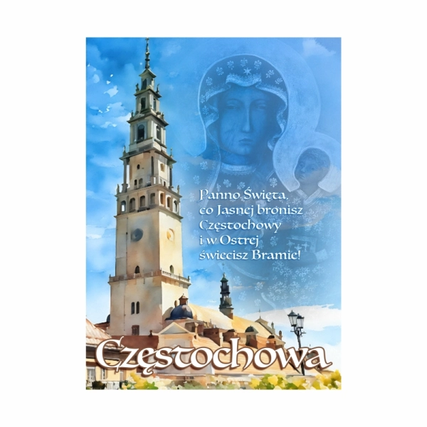 Drewniany magnes Prosty Częstochowa N1