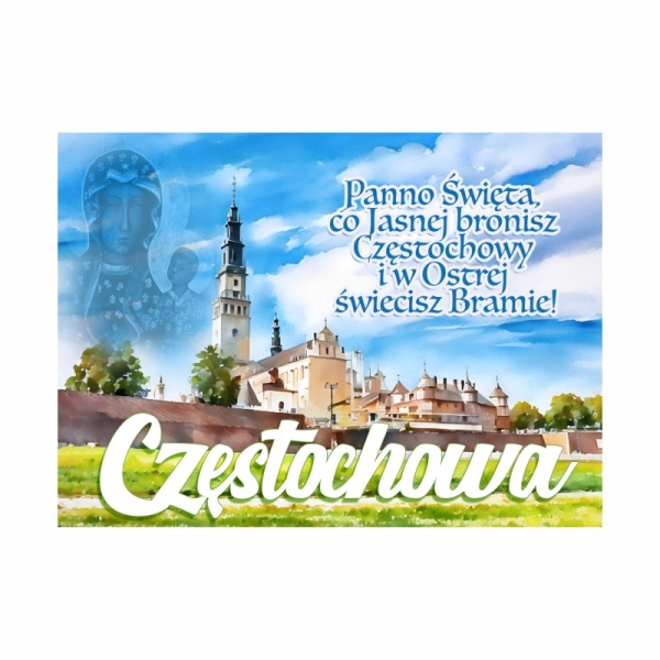 Drewniany magnes Prosty Częstochowa N2