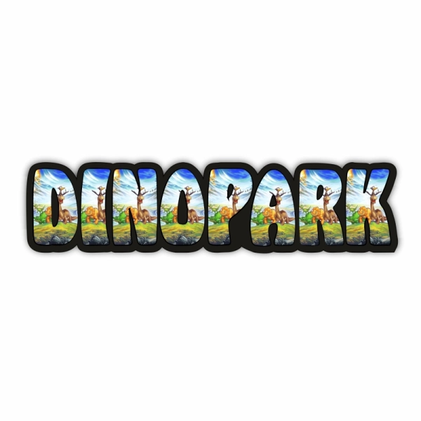 magnes napis z dinozaurami