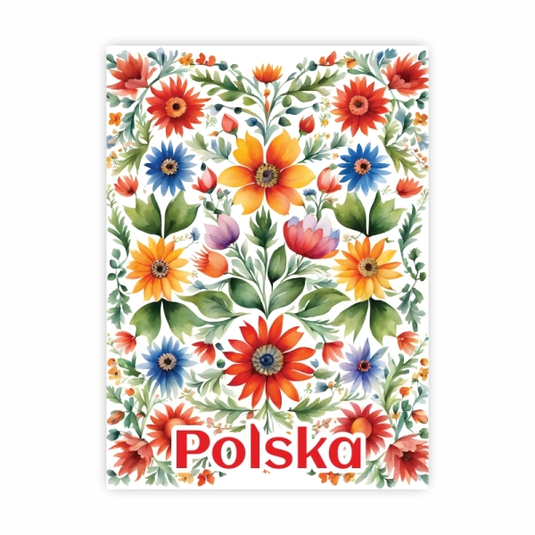 Drewniany magnes Folk Polska N1