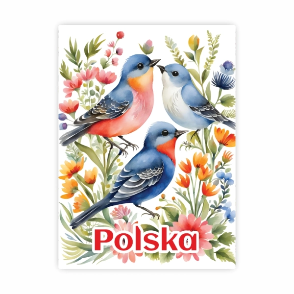 Drewniany magnes Folk Polska N2