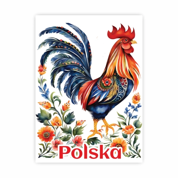 Drewniany magnes Folk Polska N4