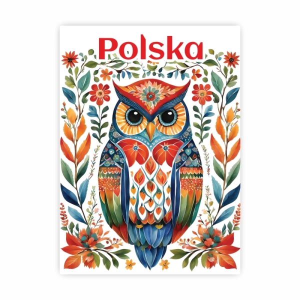 Drewniany magnes Folk Polska N6