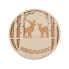 Magnes Koło leśne drzewa z jeleniem - grawer