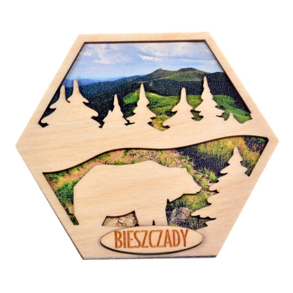 Magnes Heksagon N8 Niedźwiedź i las