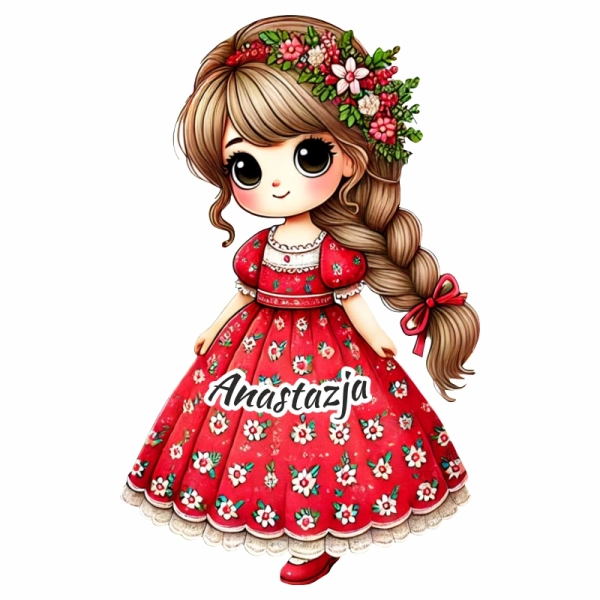 Drewniany magnes z imieniem -MIX Góralka N1