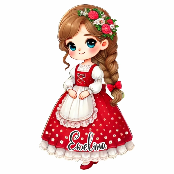 Drewniany magnes z imieniem -MIX Góralka N1