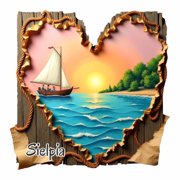 Drewniany magnes Lina na drewnie