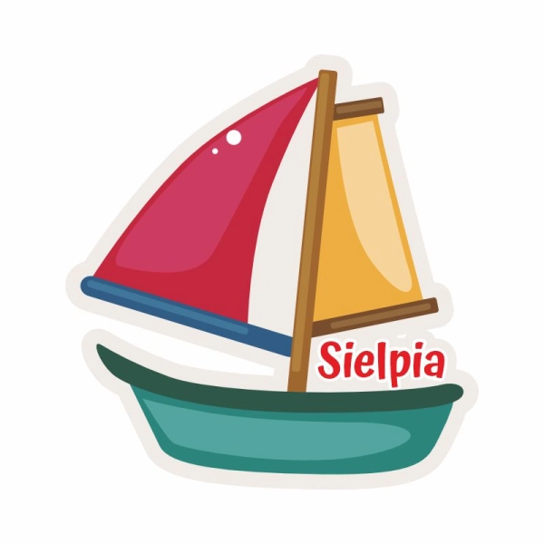 Drewniany magnes żaglówka kolor N5