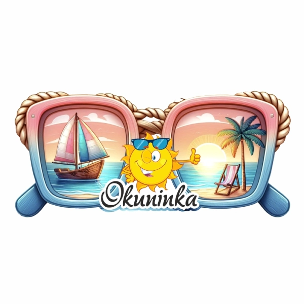Drewniany magnes Okulary UV N1