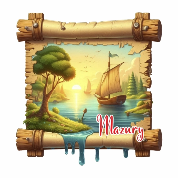 Drewniany magnes Papirus na drewnie N2