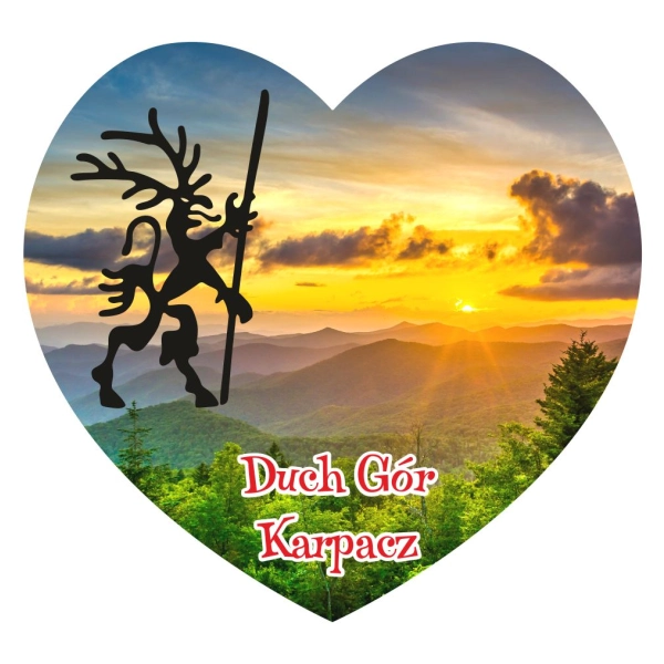 Drewniany magnes Serce Duch Gór