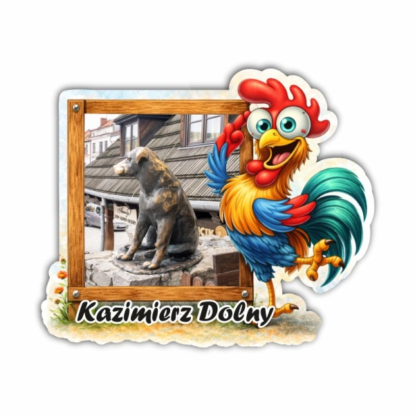 Drewniany magnes Kogut - śmieszny N2