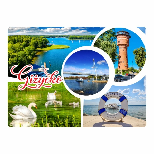 Drewniany magnes Kolaż N7