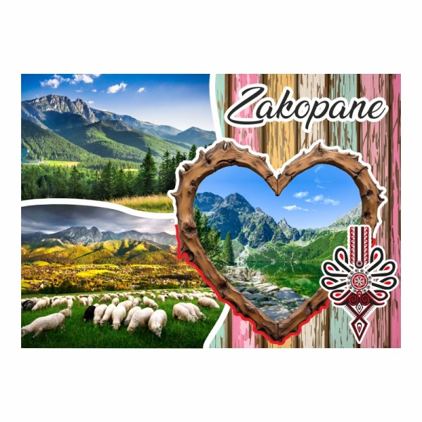 Drewniany magnes Kolaż z parzenicą