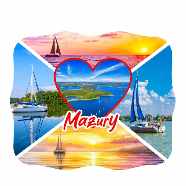 Drewniany magnes Kolaż N1