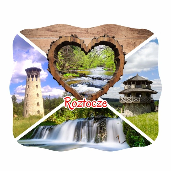 Drewniany magnes Kolaż N2