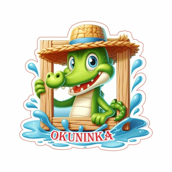 Drewniany magnes Krokodyl N5