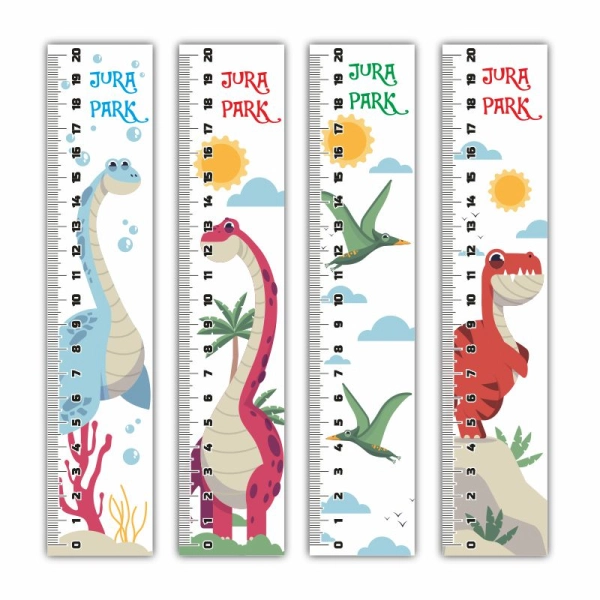 drewniana linijka z kolorową grafika