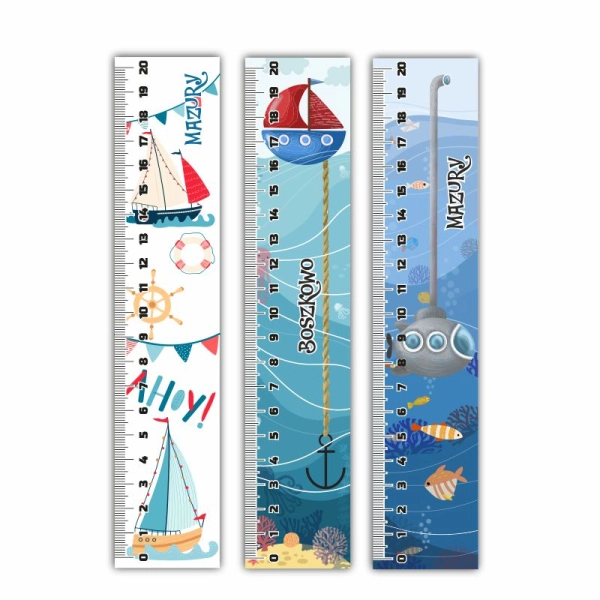 drewniana linijka z motywem jezior