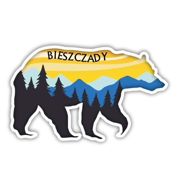 Drewniany magnes NIEDZWIEDŹ UV N2