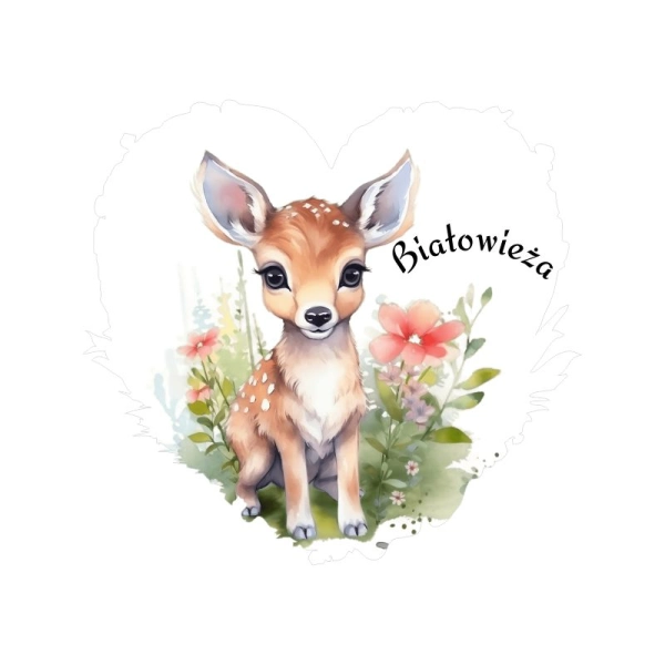 Drewniany magnes serce akwarela MIX N6