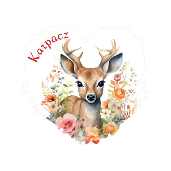 Drewniany magnes serce akwarela MIX N6