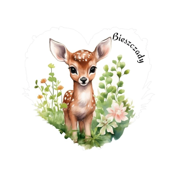 Drewniany magnes serce akwarela MIX N6