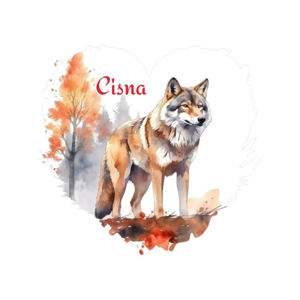 Drewniany magnes serce akwarela MIX N7