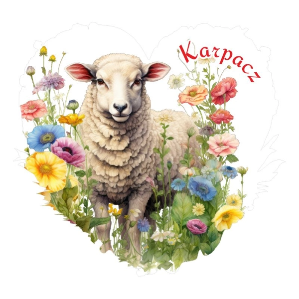 Drewniany magnes serce akwarela MIX N9