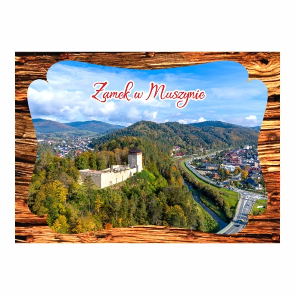 Magnes dwuwarstwowy z drewnianą ramką