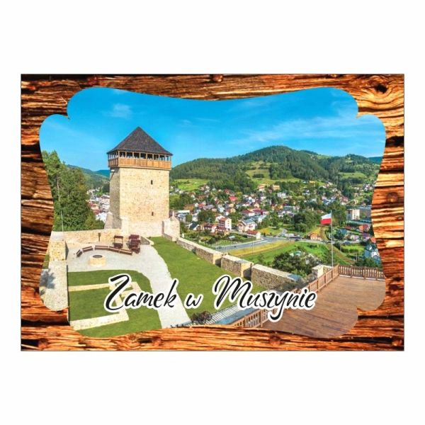 Magnes dwuwarstwowy z drewnianą ramką