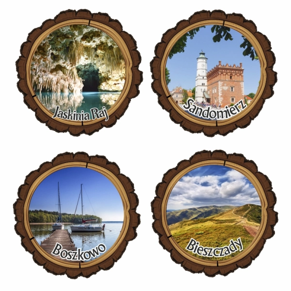 Drewniany magnes KORA Z WIDOKIEM